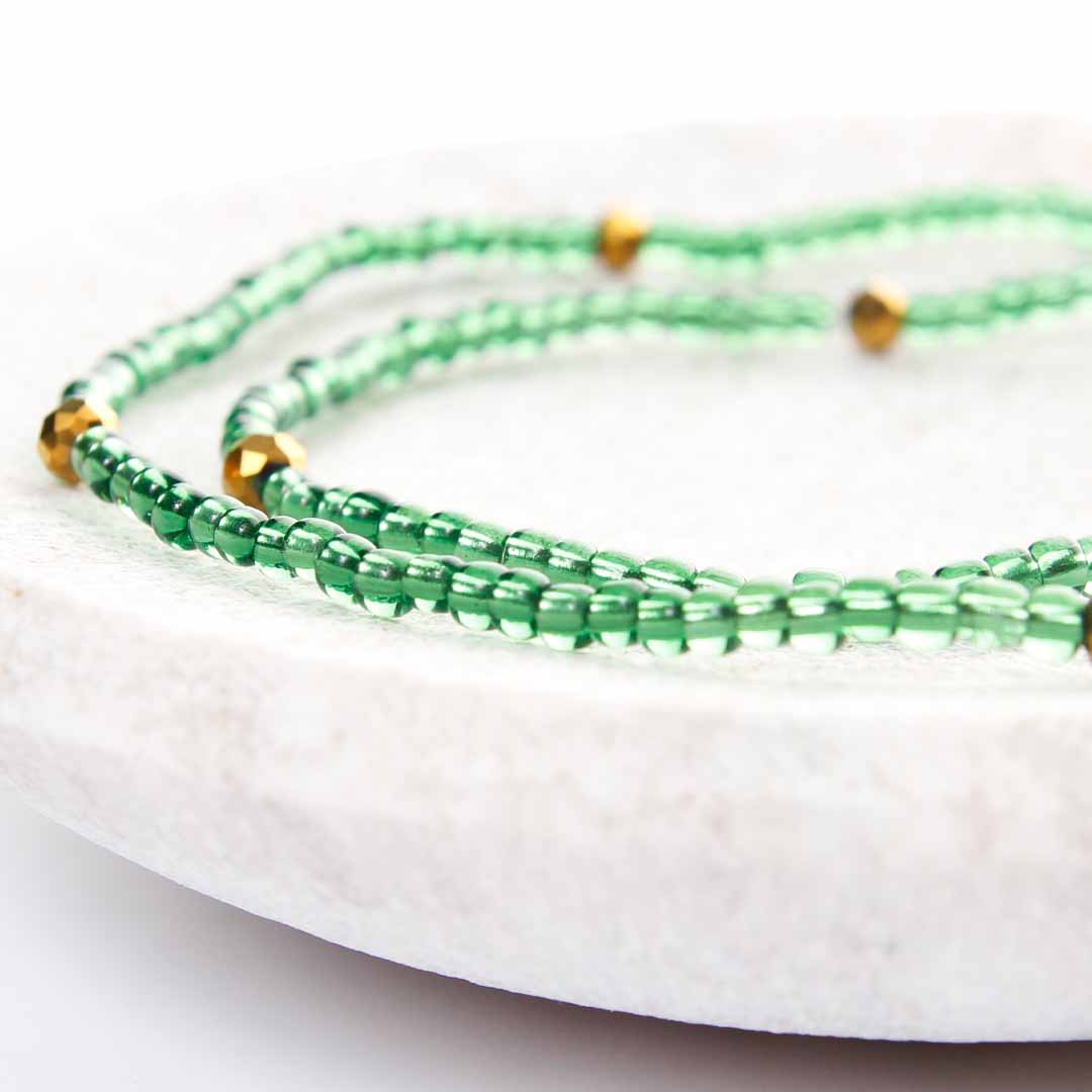 Emerald Sunset Beaded Anklet-2
