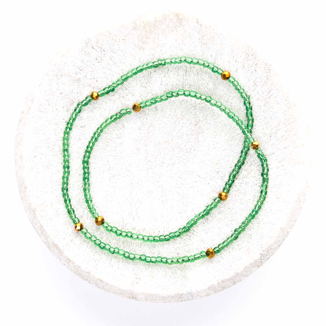 Emerald Sunset Beaded Anklet-1