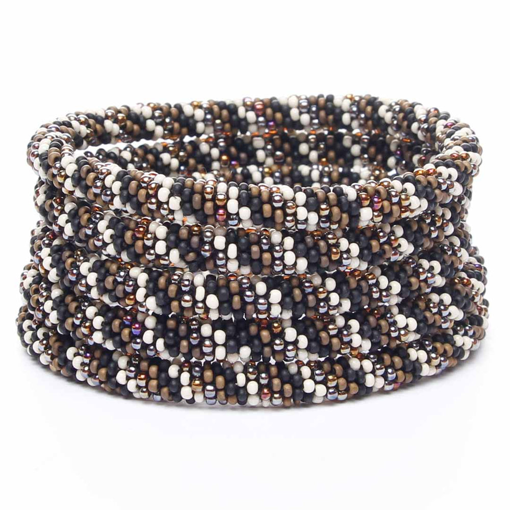 Espresso Bean Shimmer Beaded Bracelet-1 STack