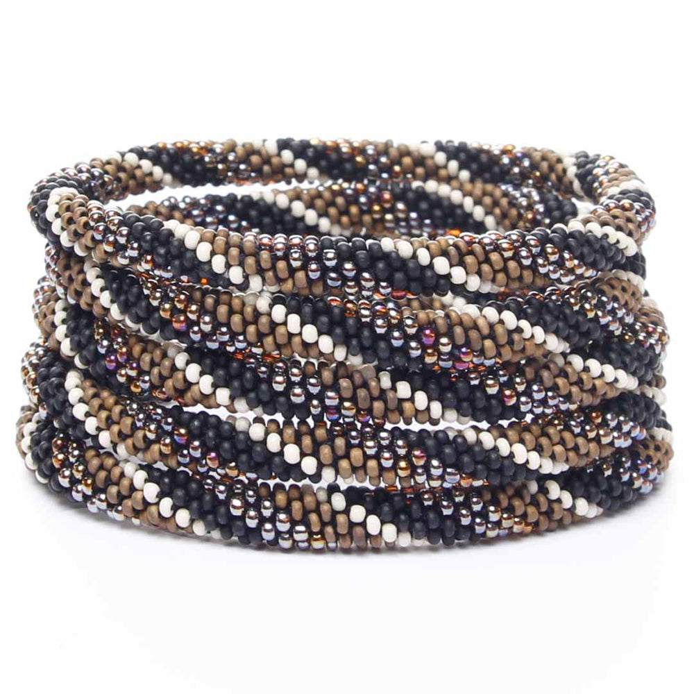 Espresso Bean Shimmer Beaded Bracelet-1 STack