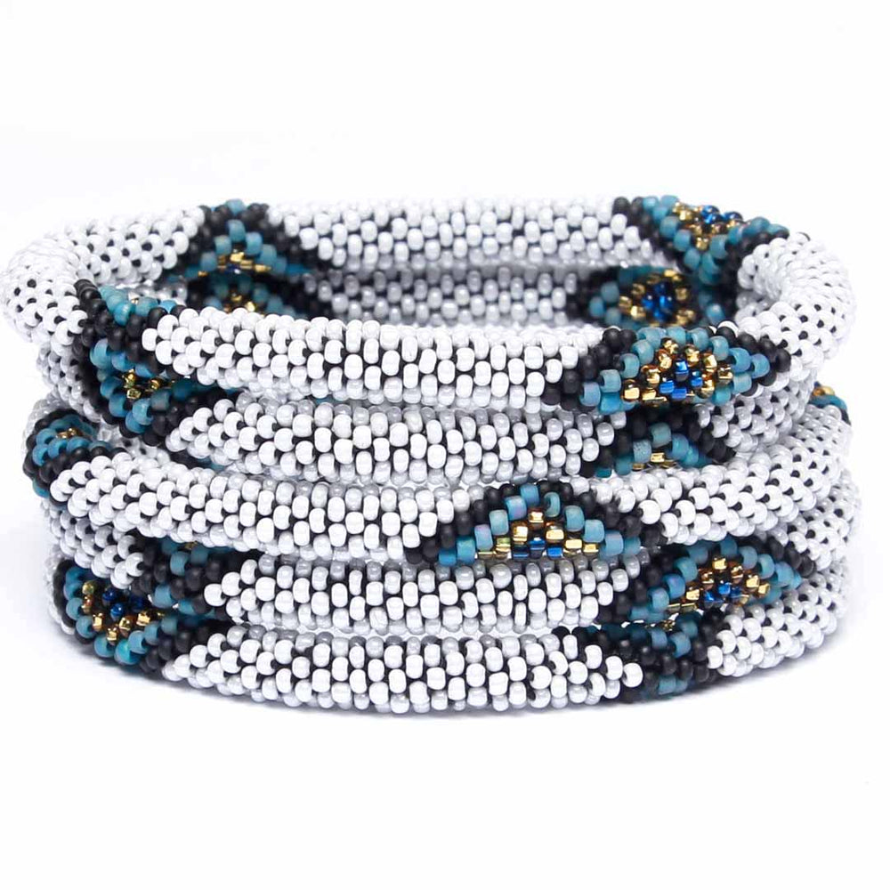 Evil Eye Pearl Beaded Bracelet Stack