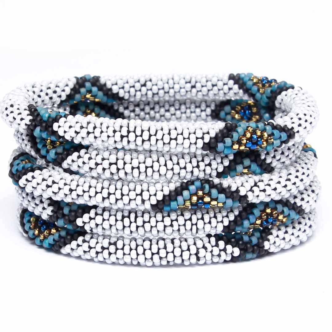 Evil Eye Pearl Beaded Bracelet Stack