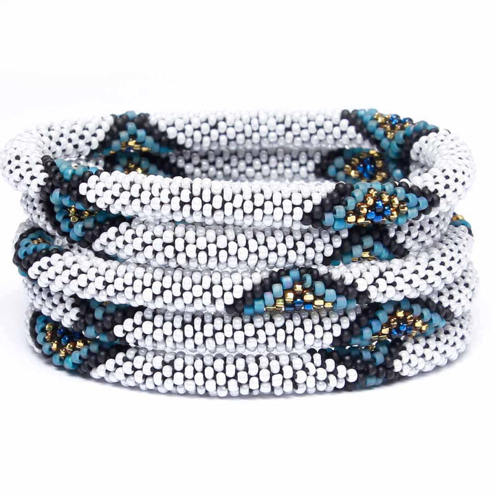 Evil Eye Pearl Beaded Bracelet Stack