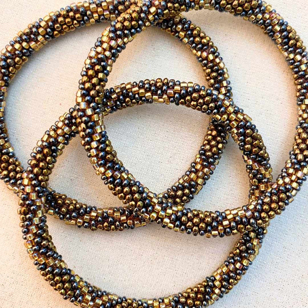 Fall Evening Handmade Czech Glass Bead Bracelet Bracelets for Women Art Jewelry