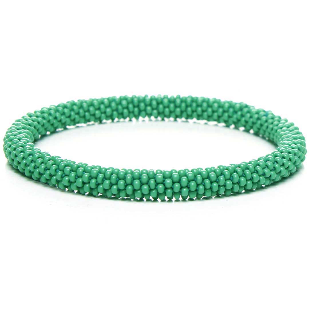Forest Green Beaded Bracelet-Front