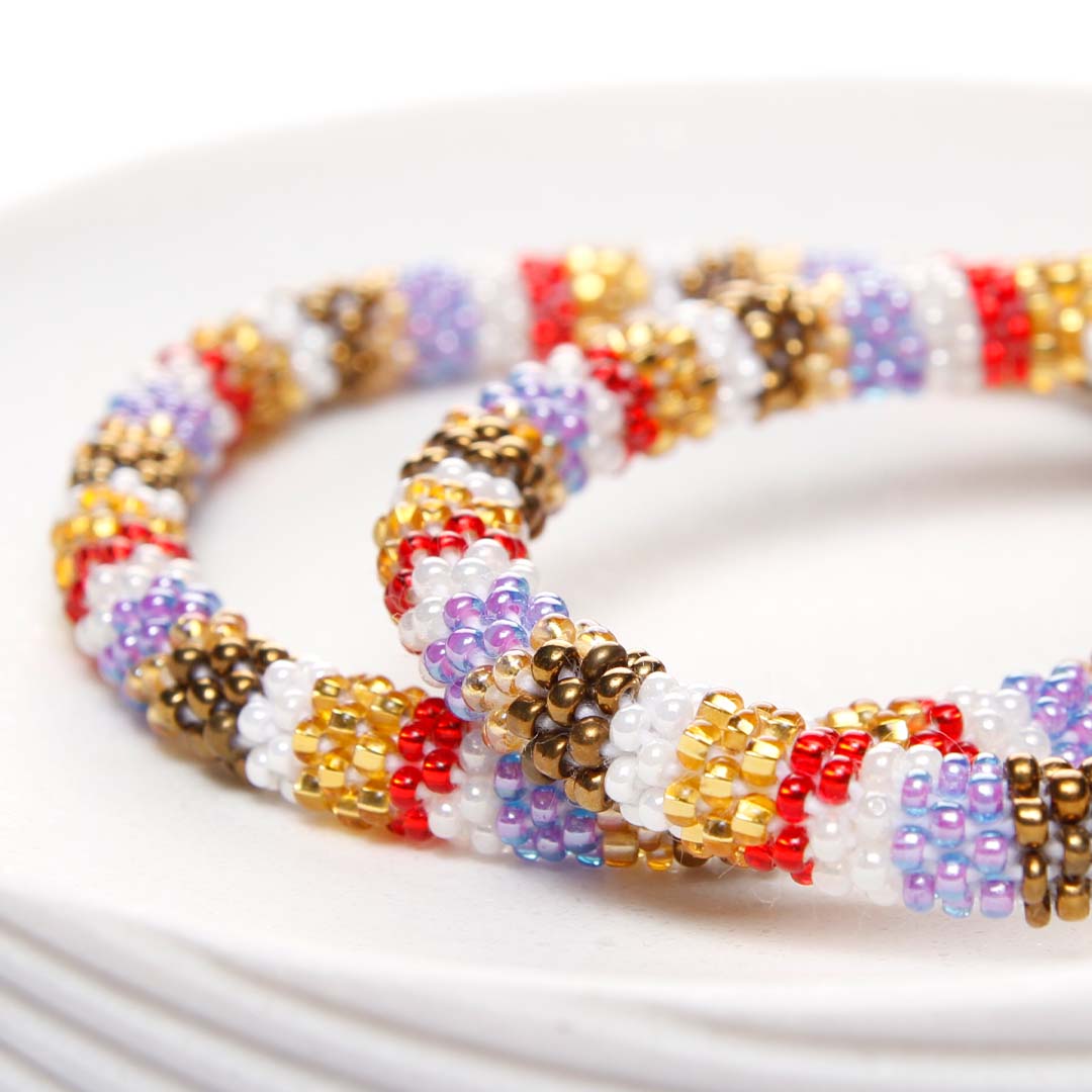 French Poetry Stripe Beaded Bracelet