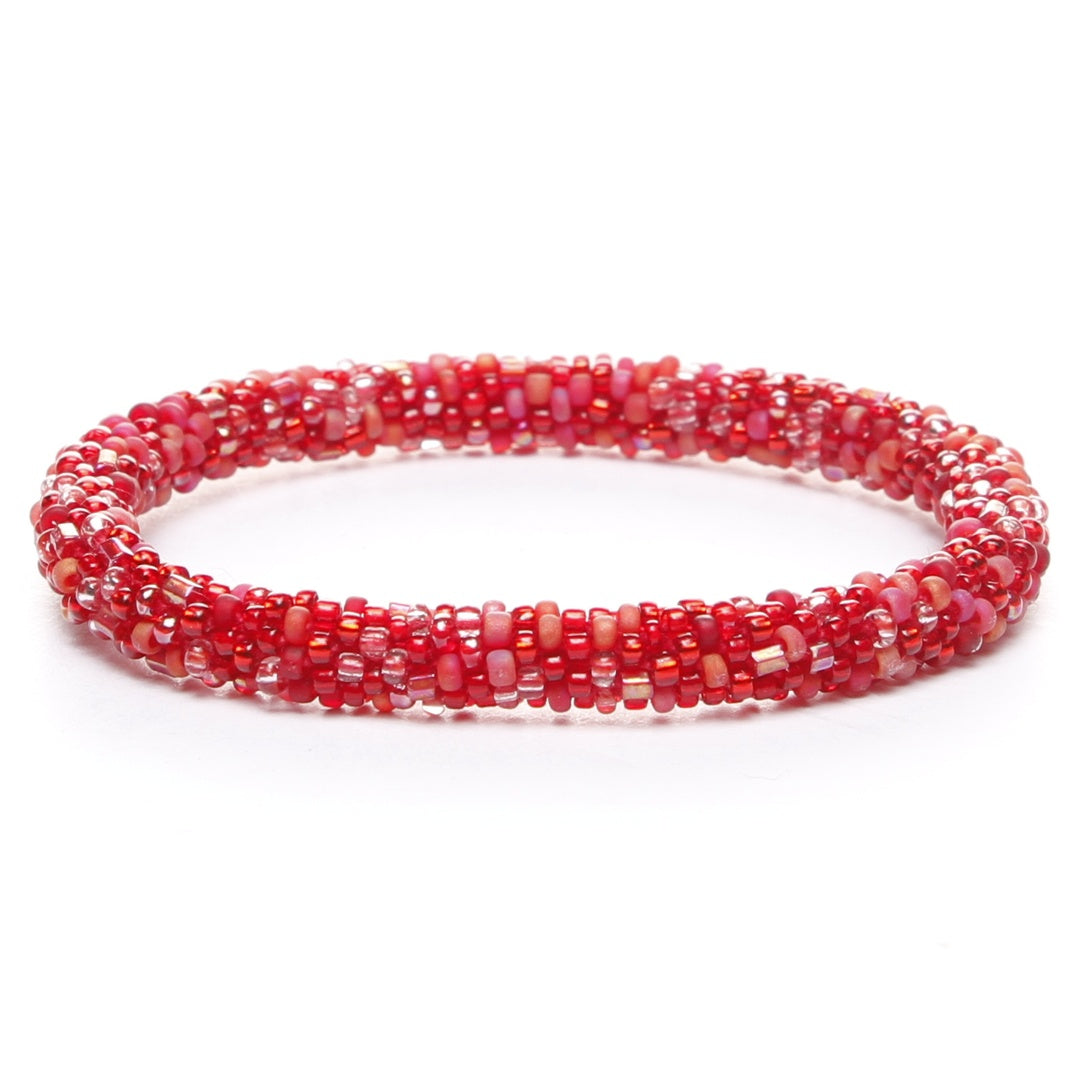 Frosted Candy Apple Beaded Bracelet