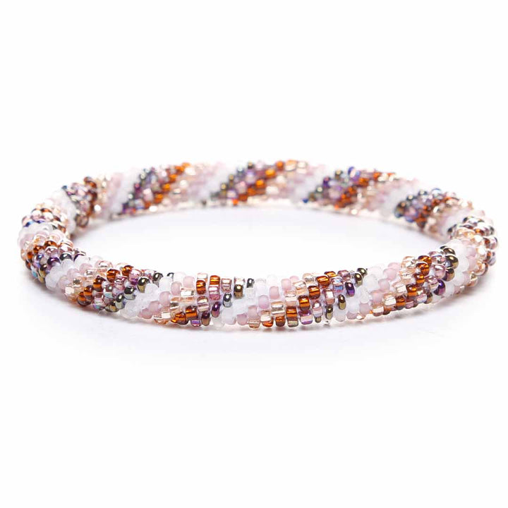 Frosted Chestnut Twist Bracelet - Handmade Seed Bead Jewelry - Cana Capri