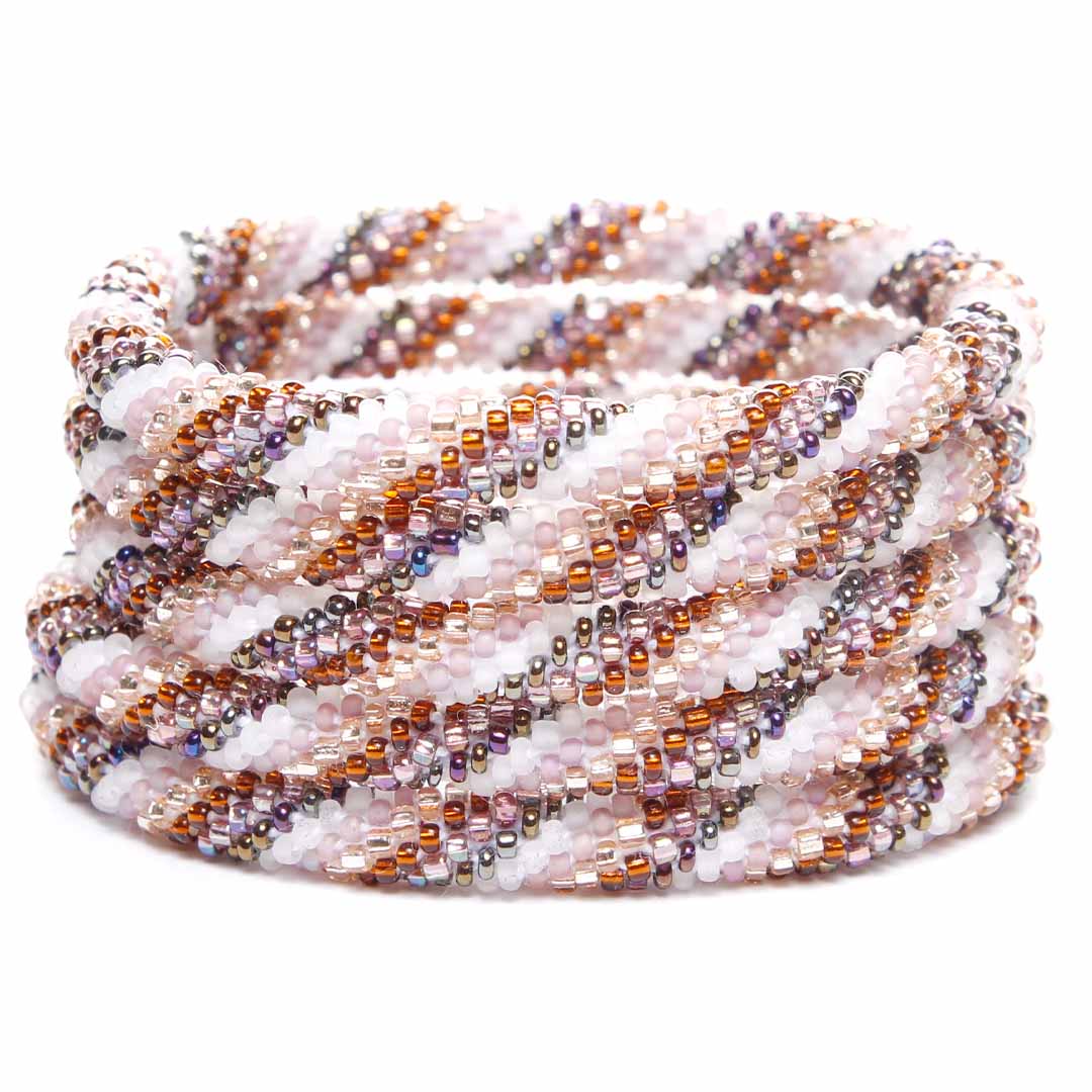 Frosted Chestnut Twist Bracelet - Handmade Seed Bead Jewelry - Stack - Cana Capri