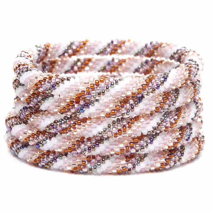 Frosted Chestnut Twist Bracelet - Handmade Seed Bead Jewelry - Stack - Cana Capri