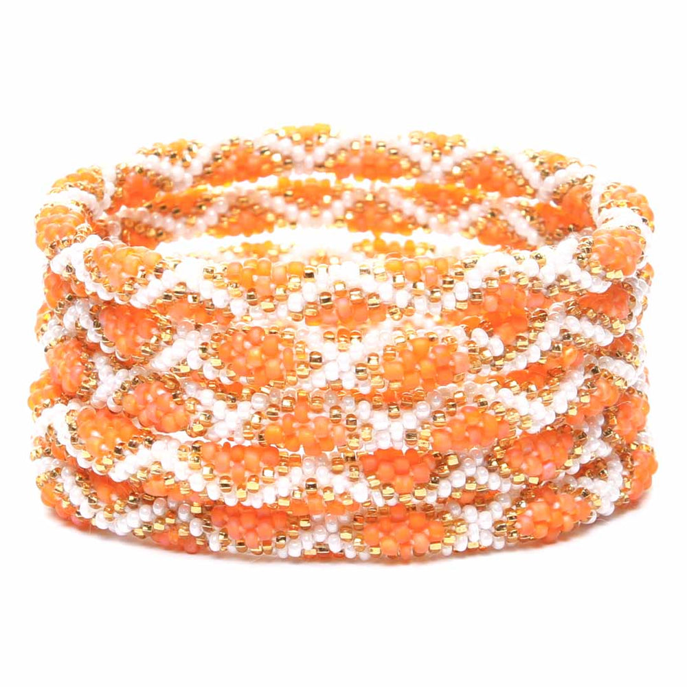 Frosted Dreamsicle Beaded Bracelet Stack