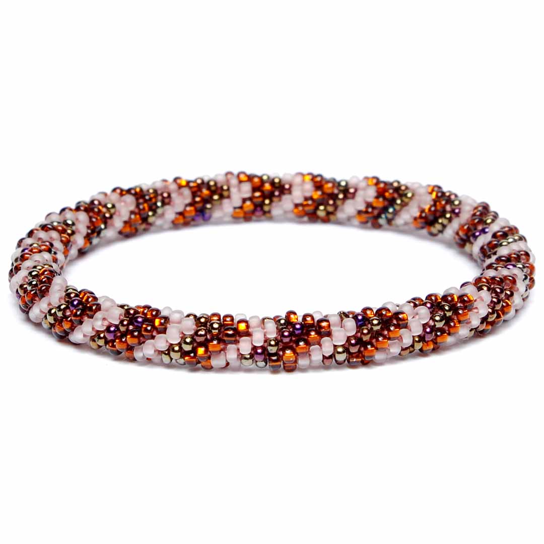 Frosted Hazelnut Sparkles Beaded Bracelet