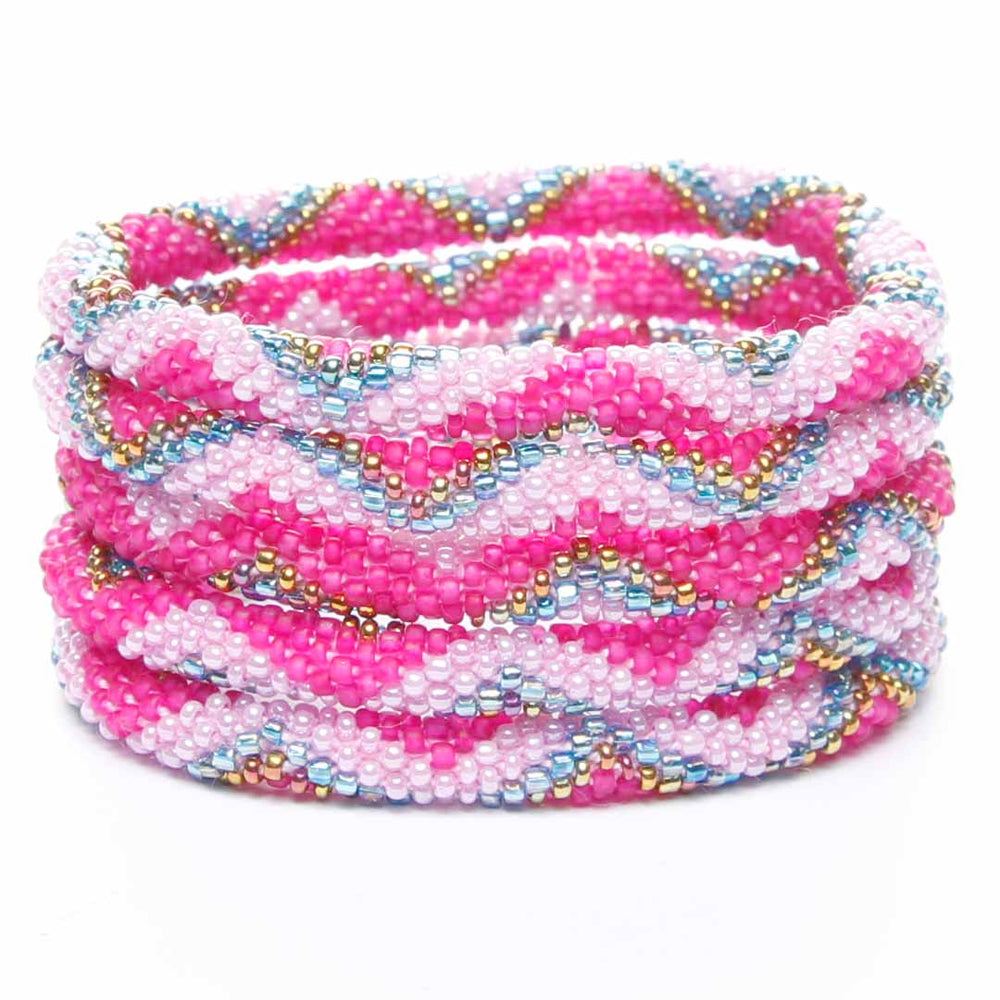 Frosted Hot Pink Canyon Beaded Bracelet-2
