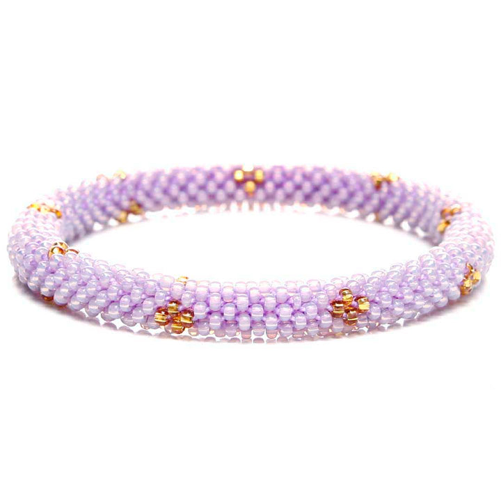 Frosted Lavender Honey Handmade Beaded Glass Bead Bracelet Bracelets for Women Jewelry