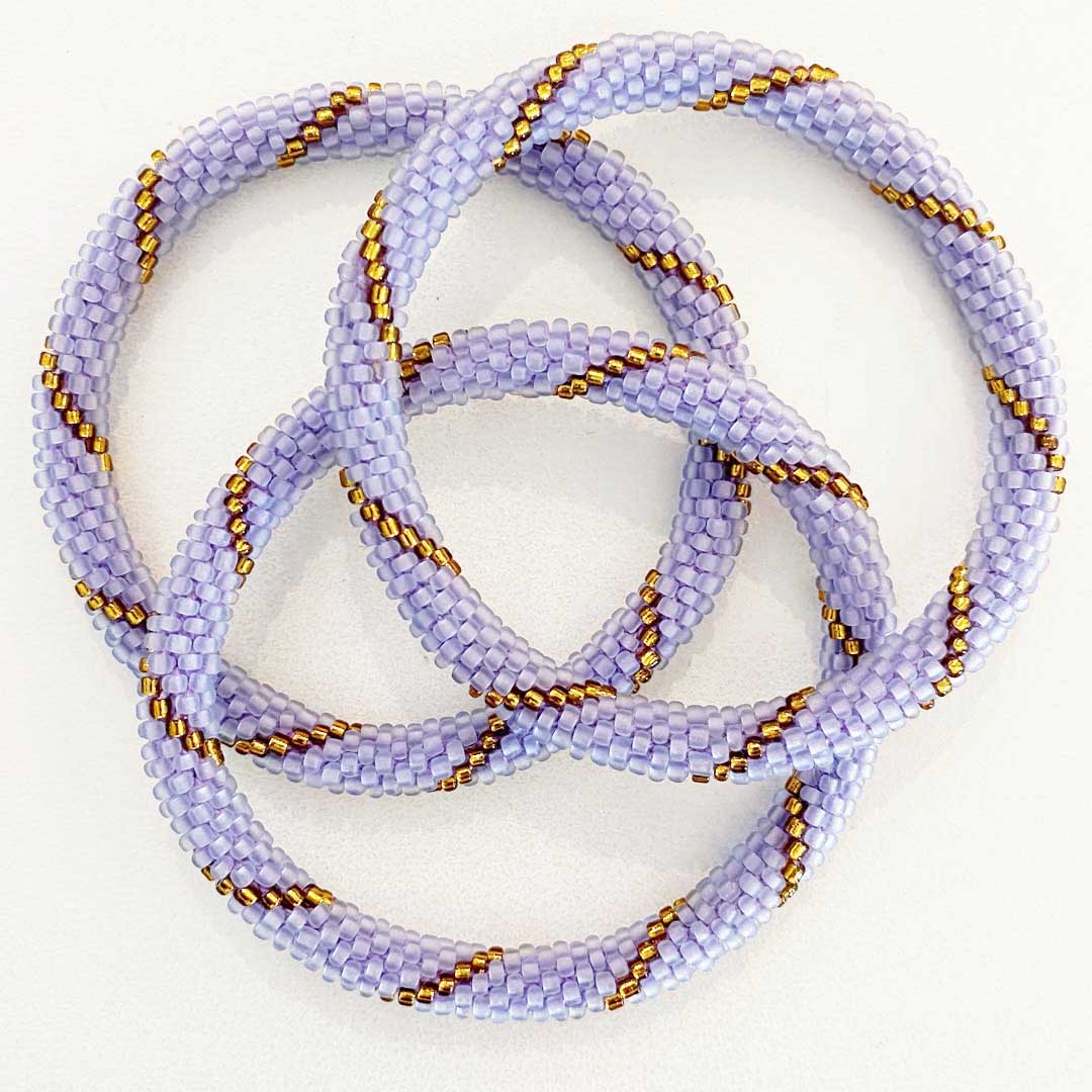 Frosted Lavender & Amber Gold Twist - 7"