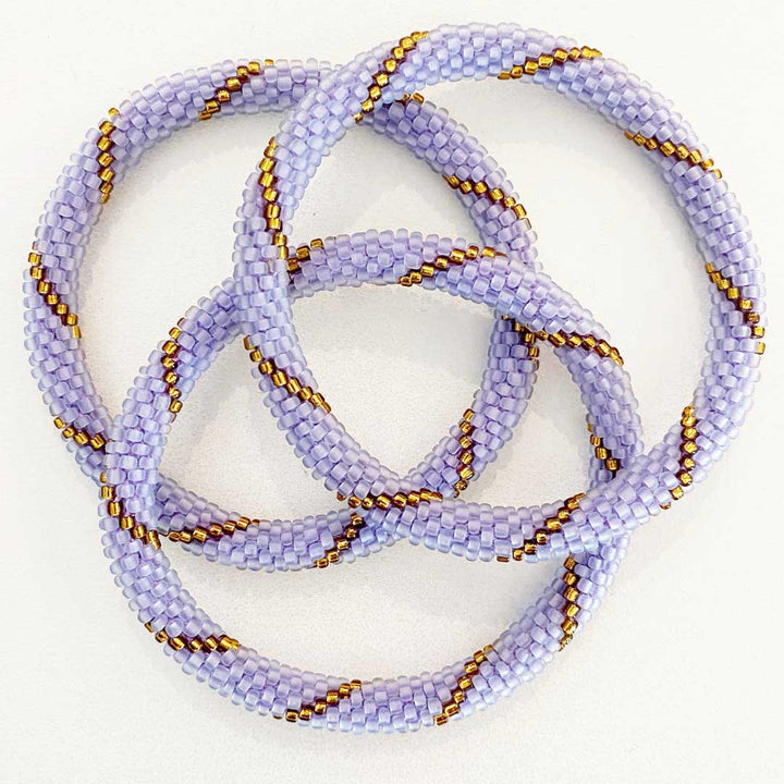 Frosted Lavender & Amber Gold Twist - 7"