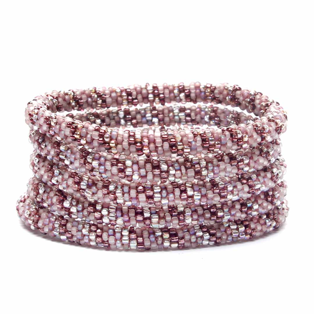 Frosted Mauve and Cranberry Sparkles-1 Bracelets