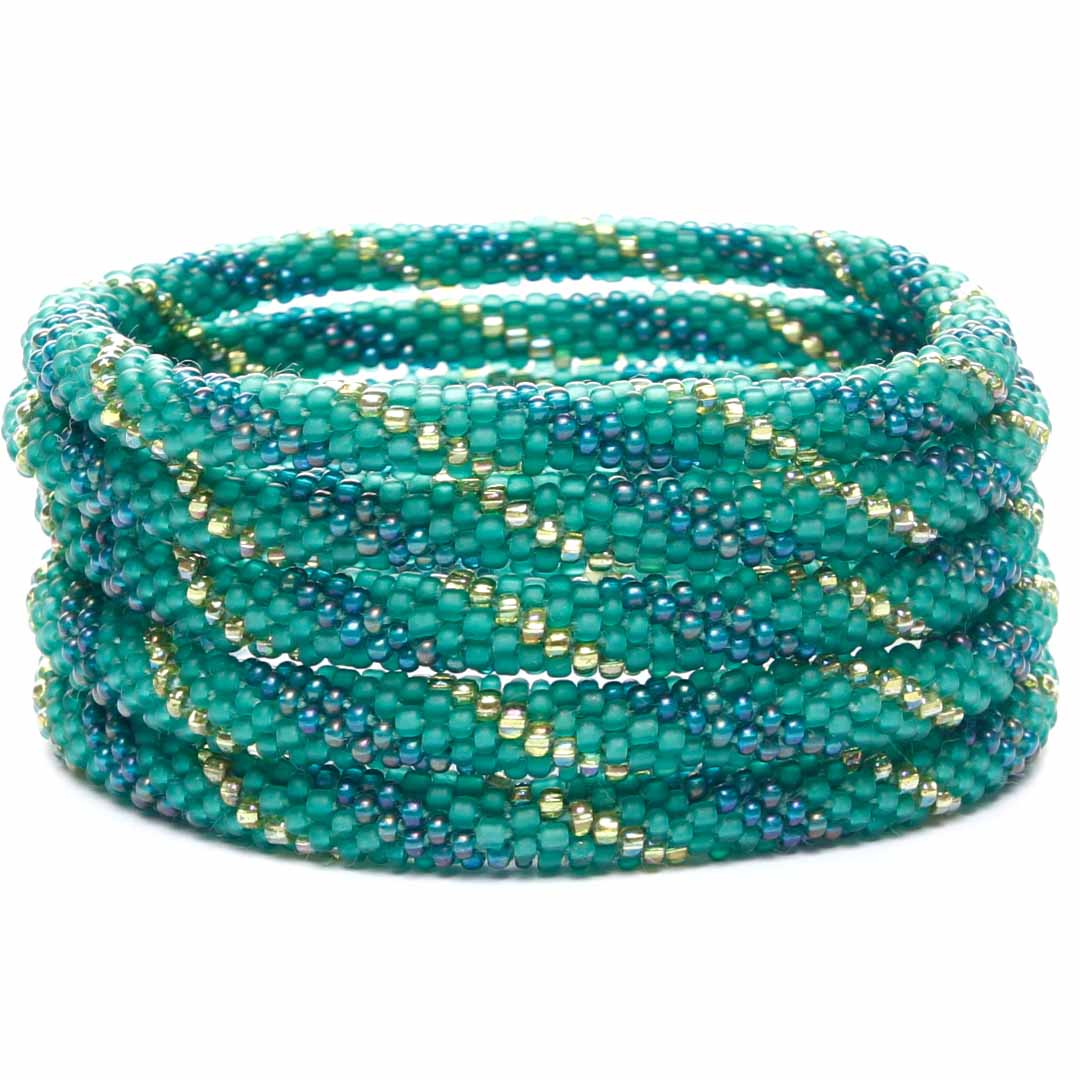 Frosted Meadow Twist Beaded Bracelet STack