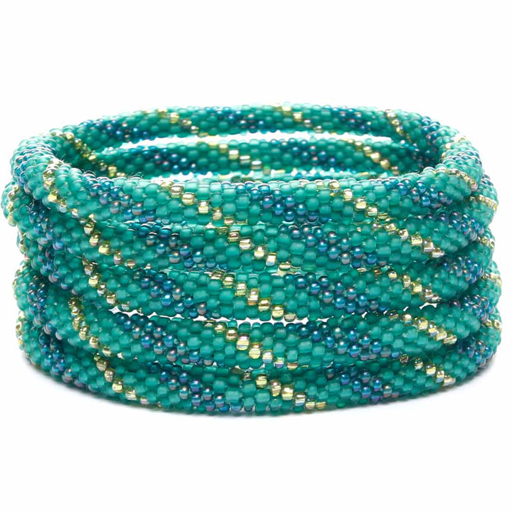 Frosted Meadow Twist Beaded Bracelet STack