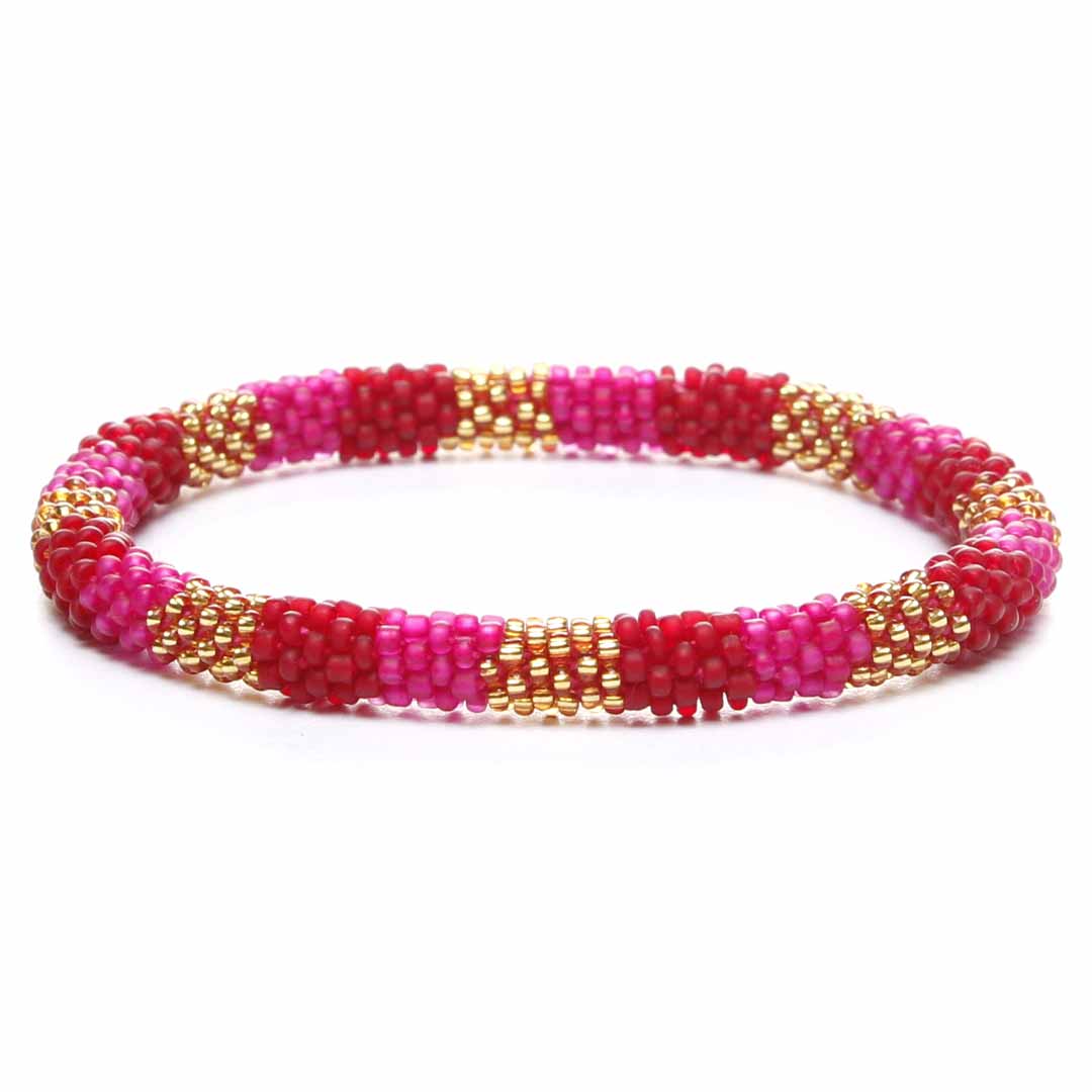 Frosted Ruby & Fuchsia Sparkle Stripe