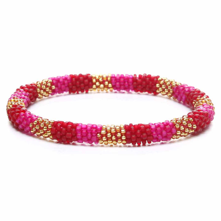 Frosted Ruby & Fuchsia Sparkle Stripe