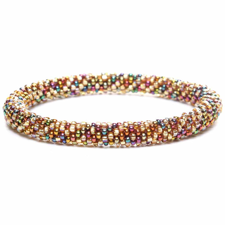 Gilded Confetti Bracelet - Seed Bead Jewelry Front - Cana Capri