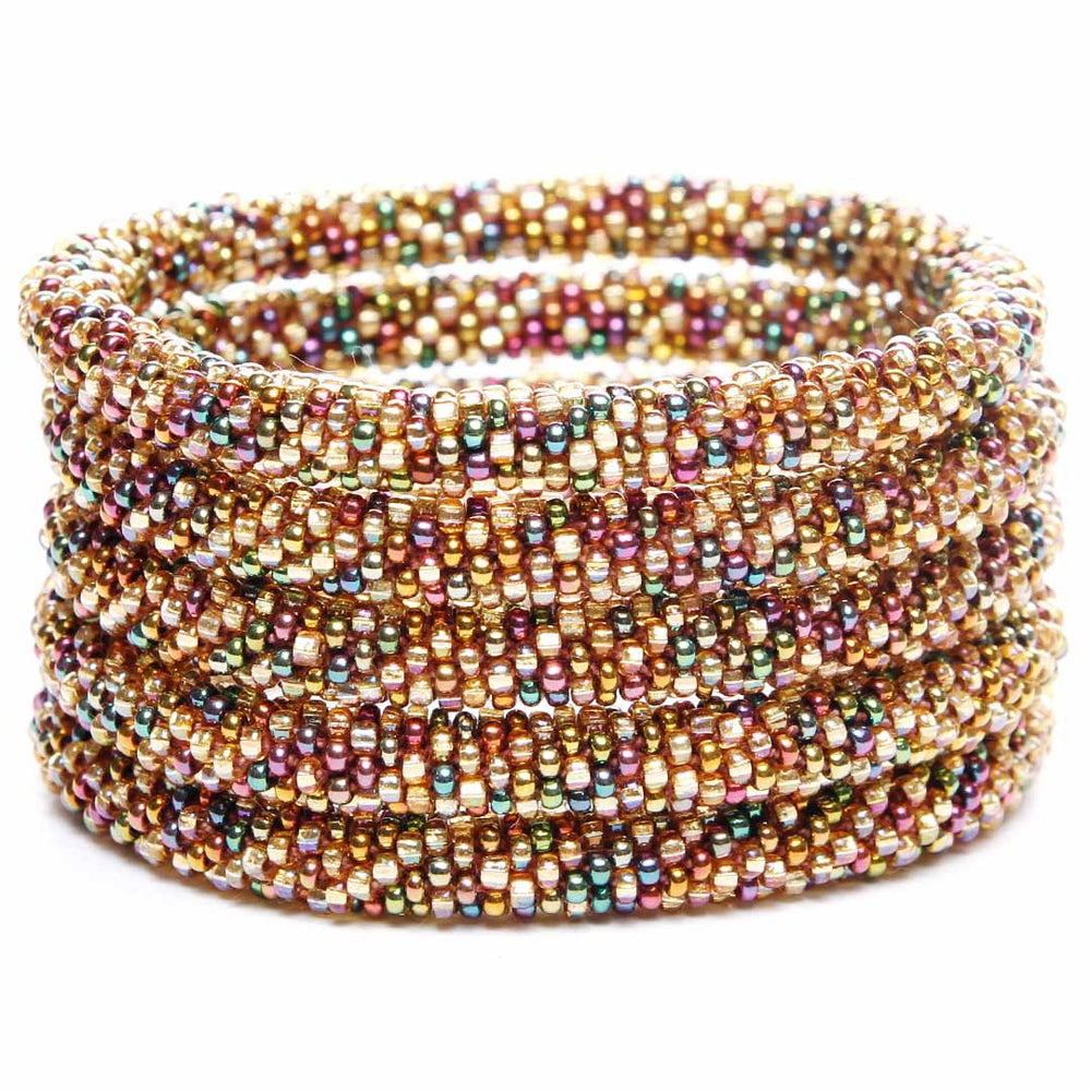 Gilded Confetti Bracelet - Seed Bead Jewelry Stack - Cana Capri
