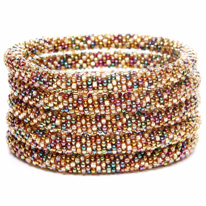 Gilded Confetti Bracelet - Seed Bead Jewelry Stack - Cana Capri