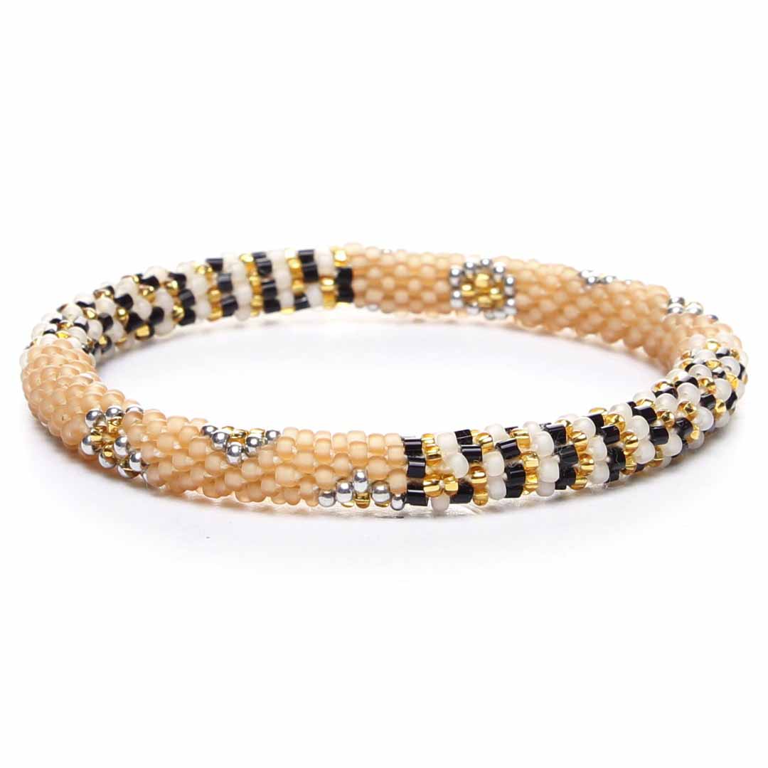 Glam Leopard Stripe Beaded Bracelet