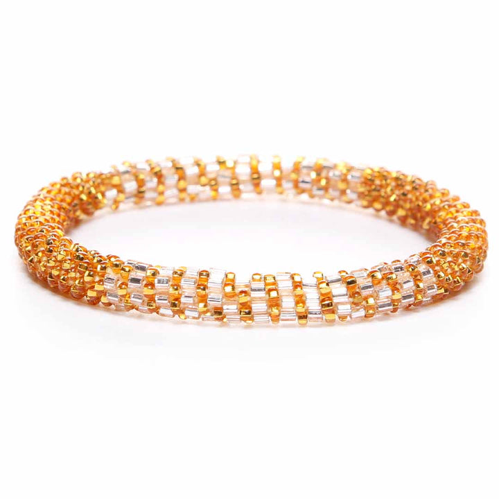 Gold & Silver Sparkle Bracelet - Seed Bead Jewelry Front  - Cana Capri