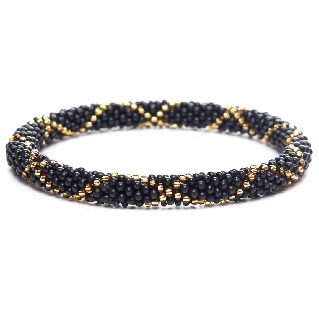 Golden Eclipse Bracelet - Handmade Seed Bead Jewelry - Front