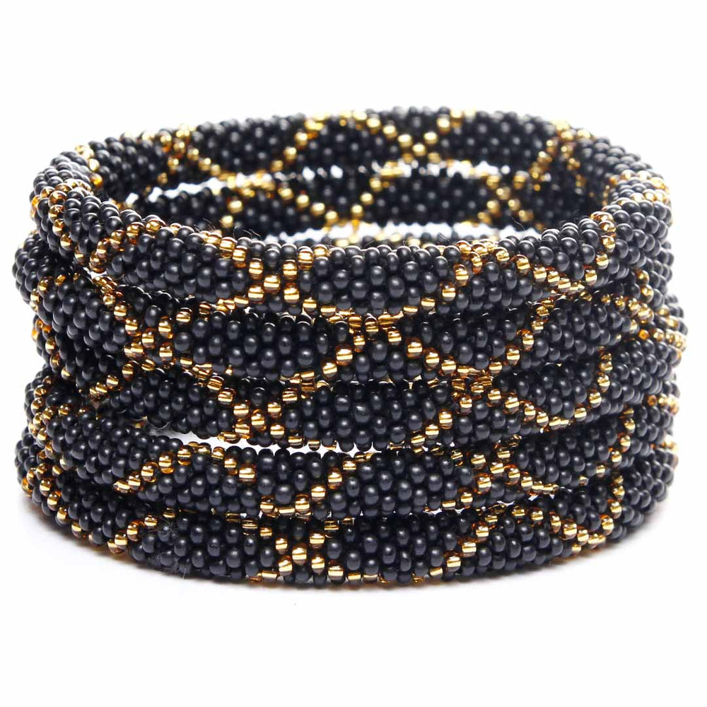 Golden Eclipse Bracelet - Handmade Seed Bead Jewelry - Stack