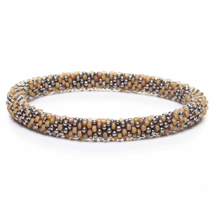 Hazelnut Shimmer Beaded Bracelet