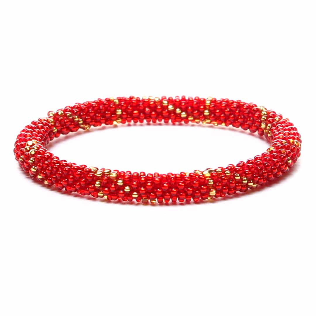Sparkly Holiday Stripe Beaded Bracelet