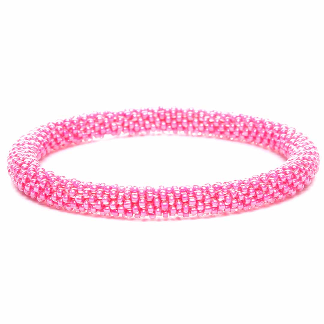 Hot Pink Gloss Beaded Bracelet