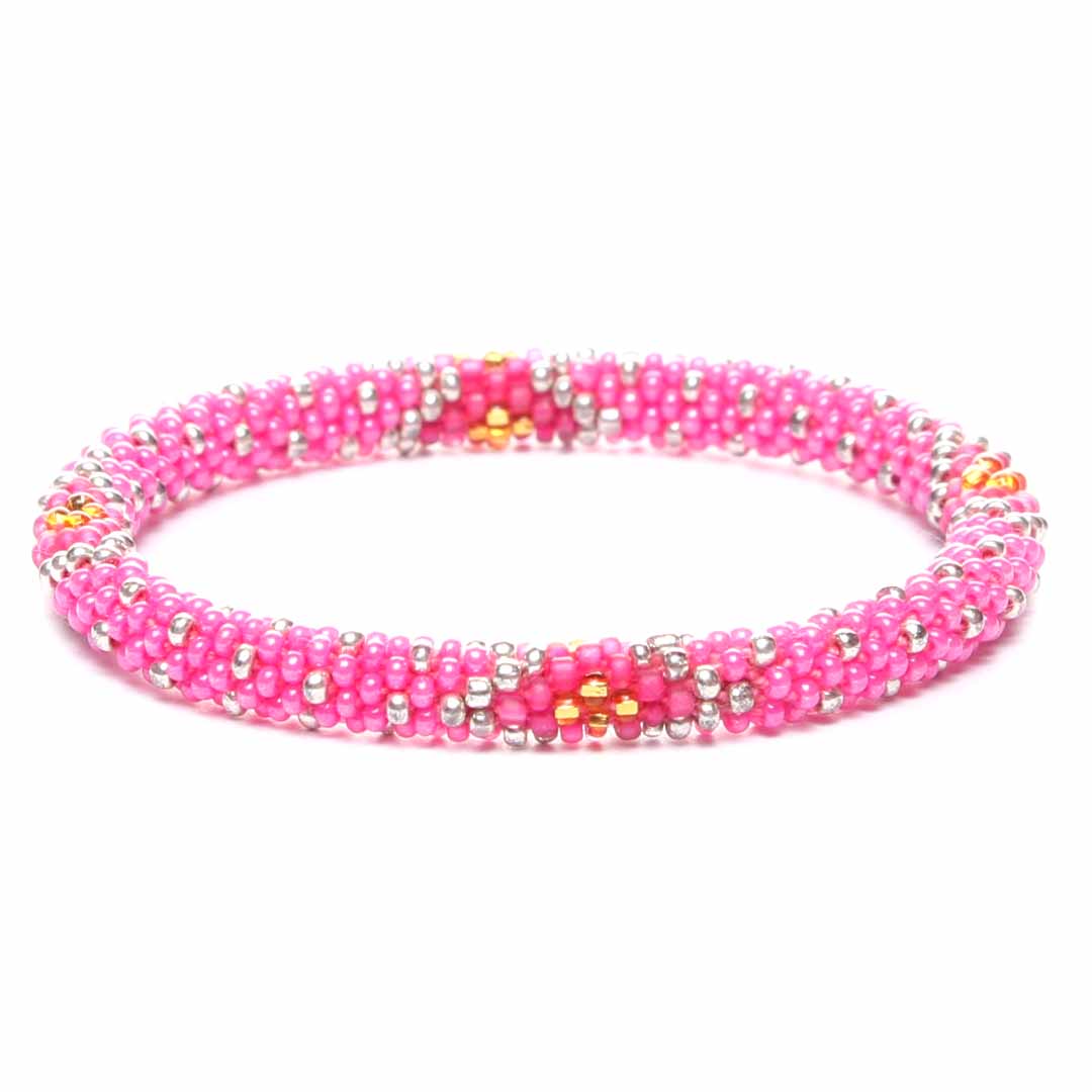 Hot Pink Rodeo Beaded Bracelet