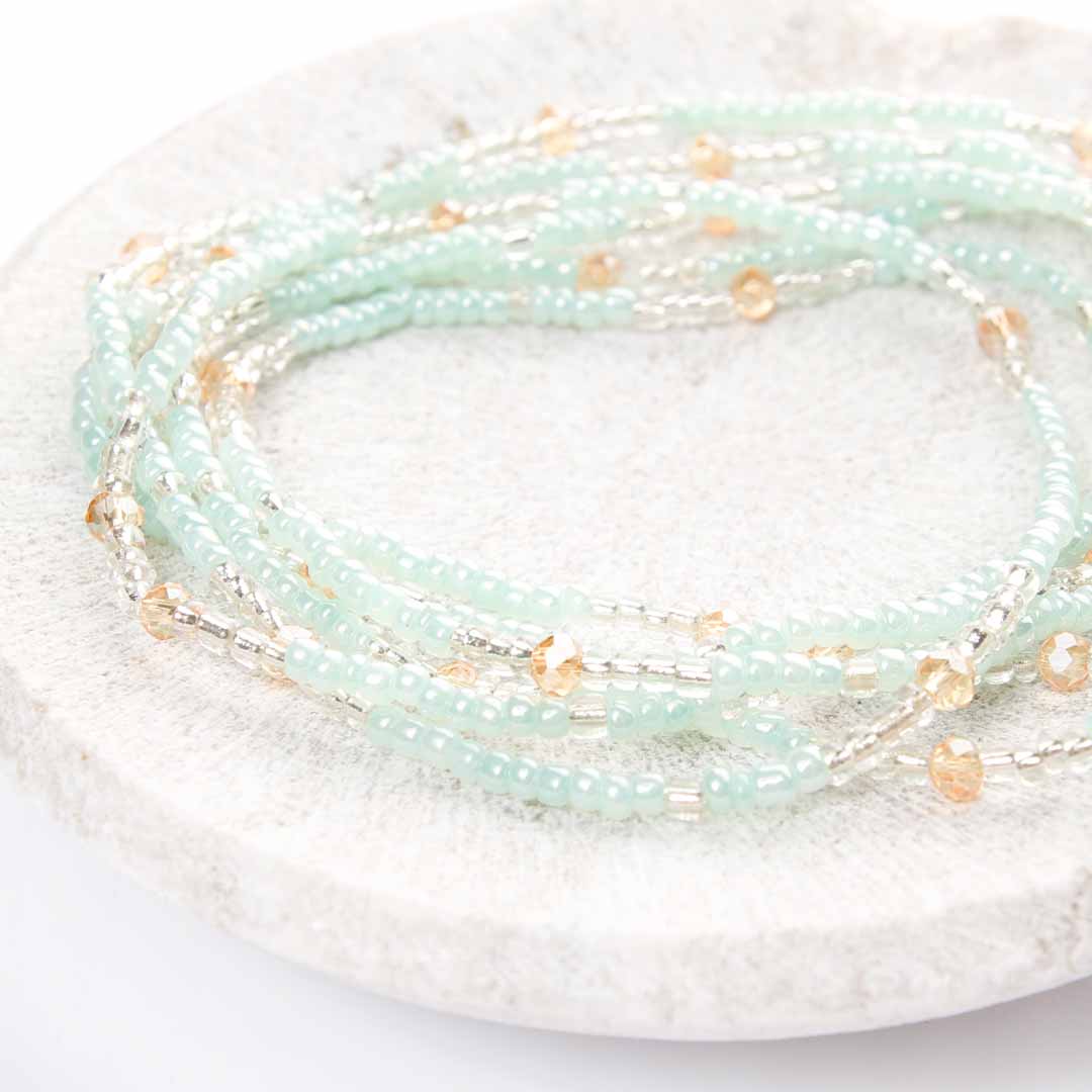 Iced Green Tea Beaded Anklet-3