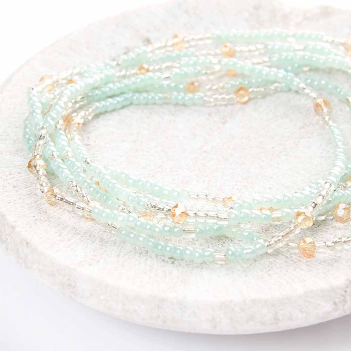 Iced Green Tea Beaded Anklet-3