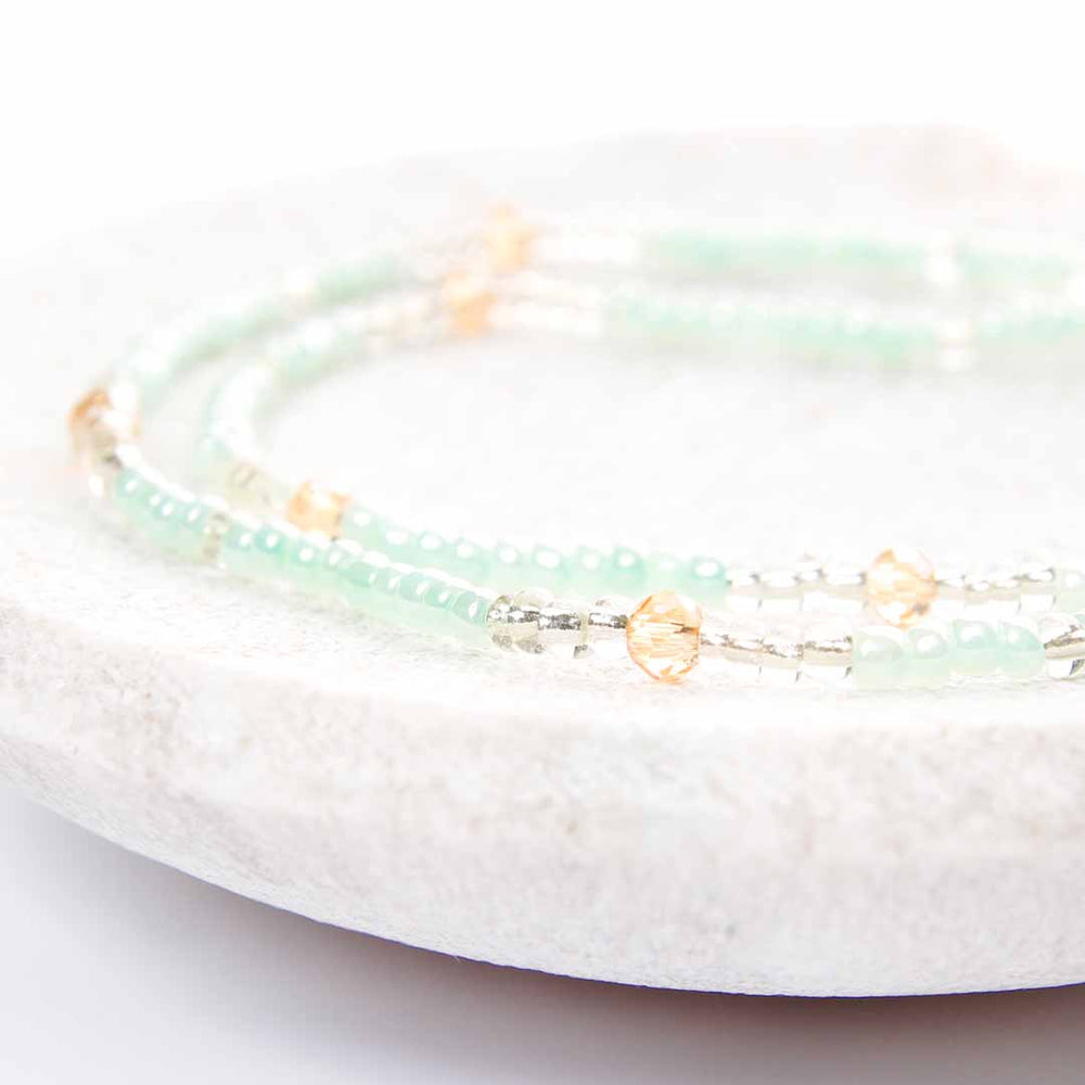 Iced Green Tea Beaded Anklet-2