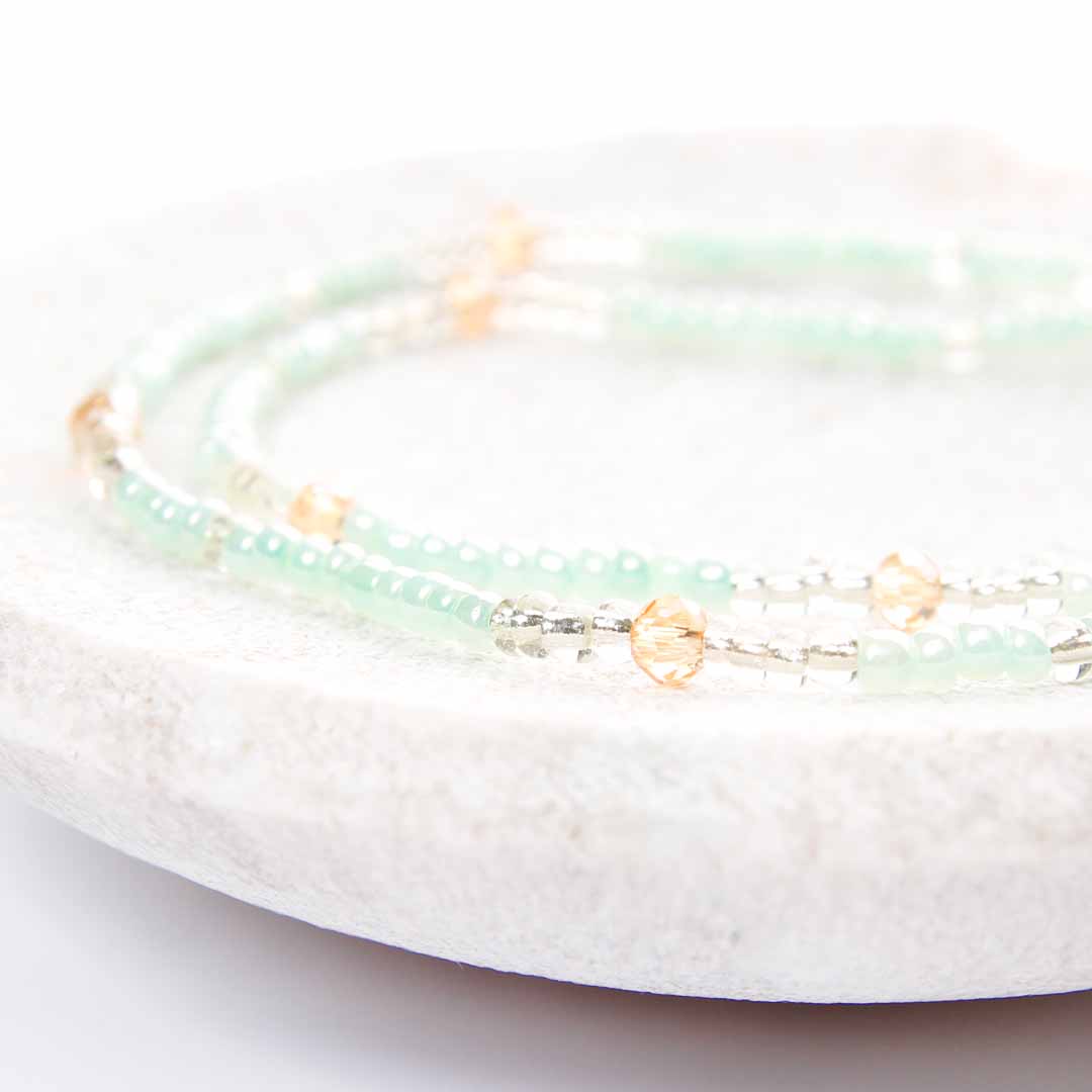 Iced Green Tea Beaded Anklet-2