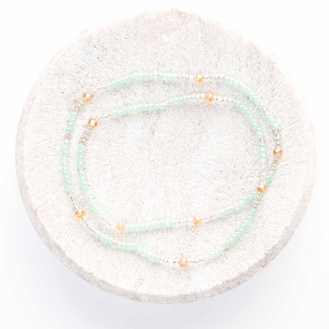 Iced Green Tea Beaded Anklet-3