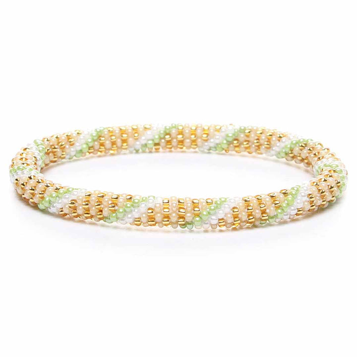 Iced Green Tea Twist Beaded Bracelet