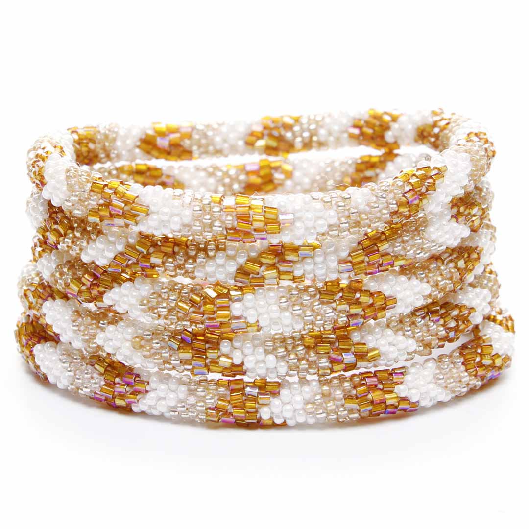 Iridescent Amber & Champagne Sparkles - 7"