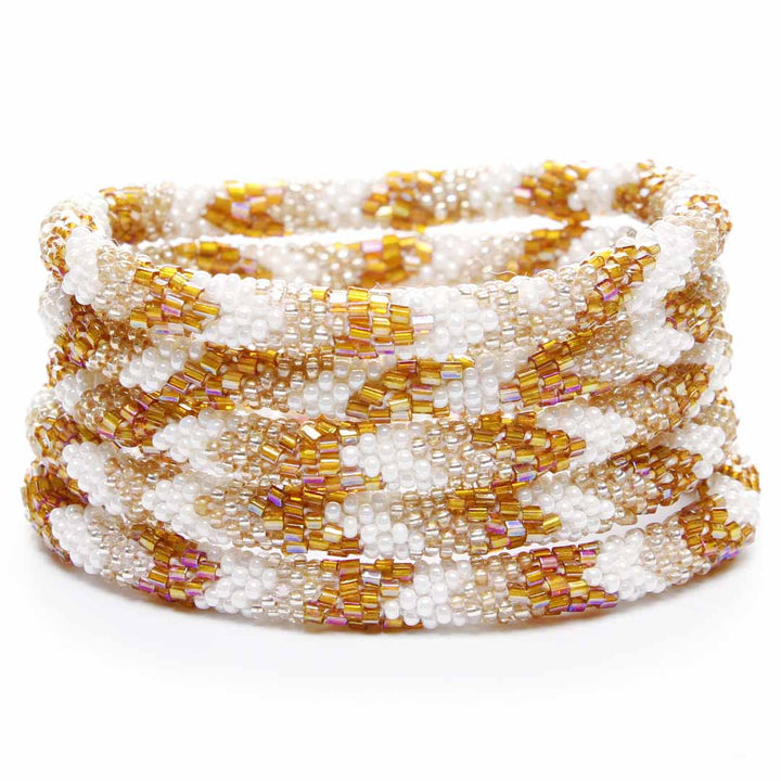 Iridescent Amber & Champagne Sparkles - 7"