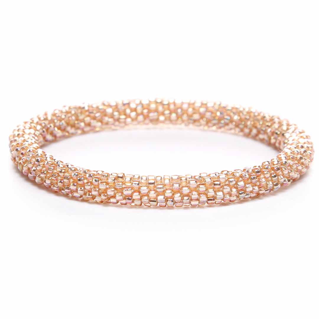 Iridescent Champagne Bracelet - Seed Bead Jewelry - Front