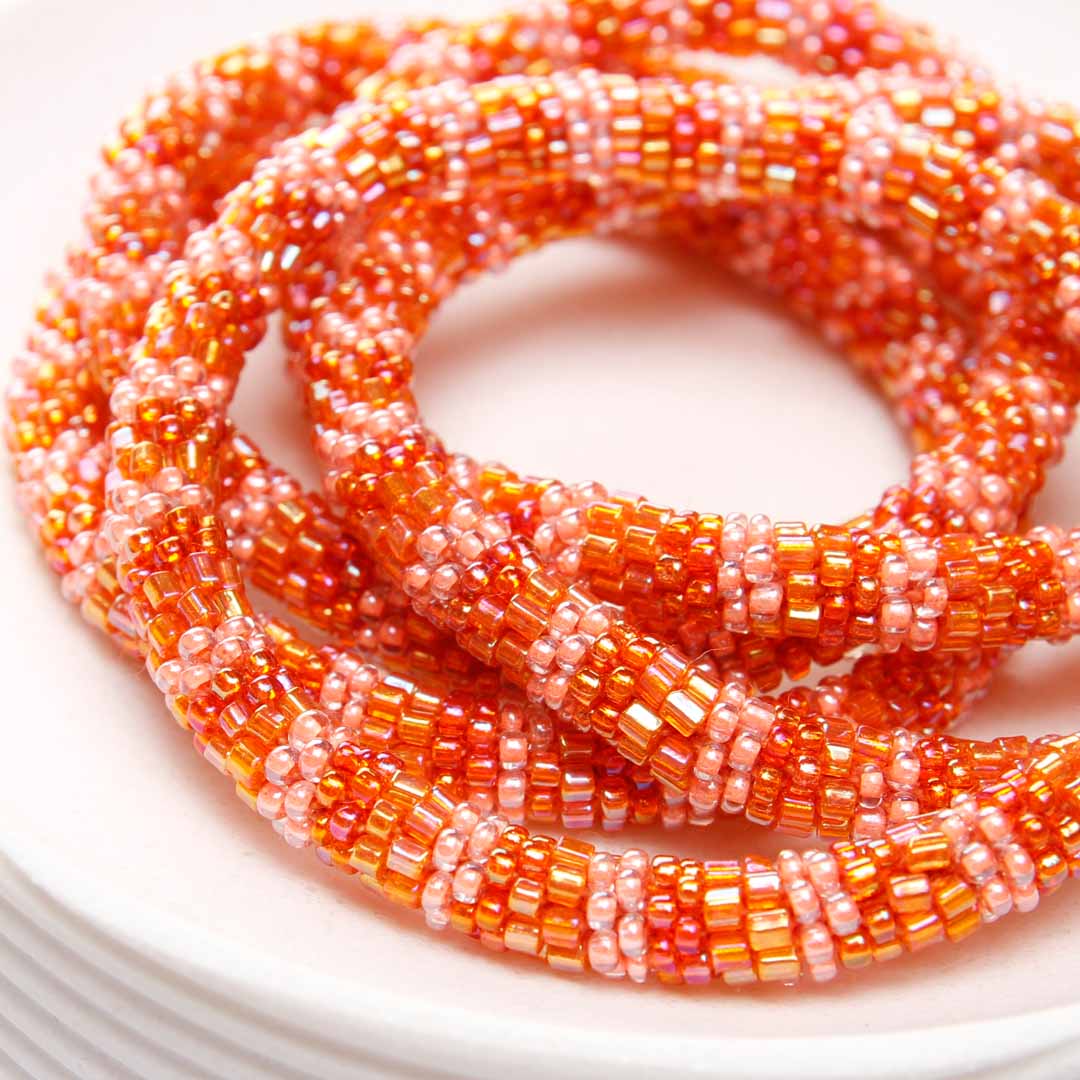 Iridescent Coral Berry Stripe - 7"