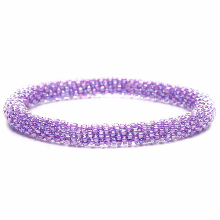 Iridescent Grape Splash Bracelet - Seed Bead Jewelry Close Up - Cana Capri