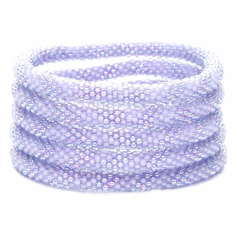 Iridescent Lavender Frost Beaded Bracelet-2