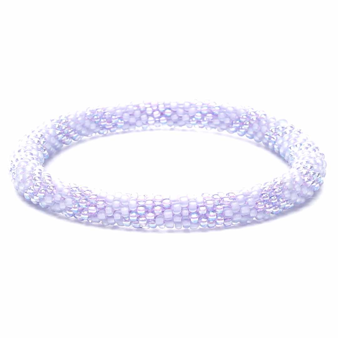 Iridescent Lavender Frost Beaded Bracelet-1