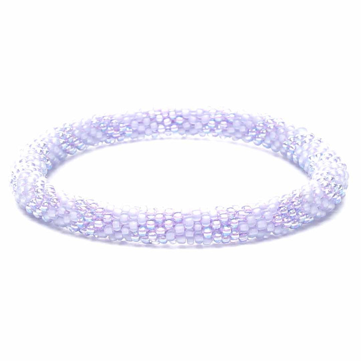 Iridescent Lavender Frost Beaded Bracelet-1